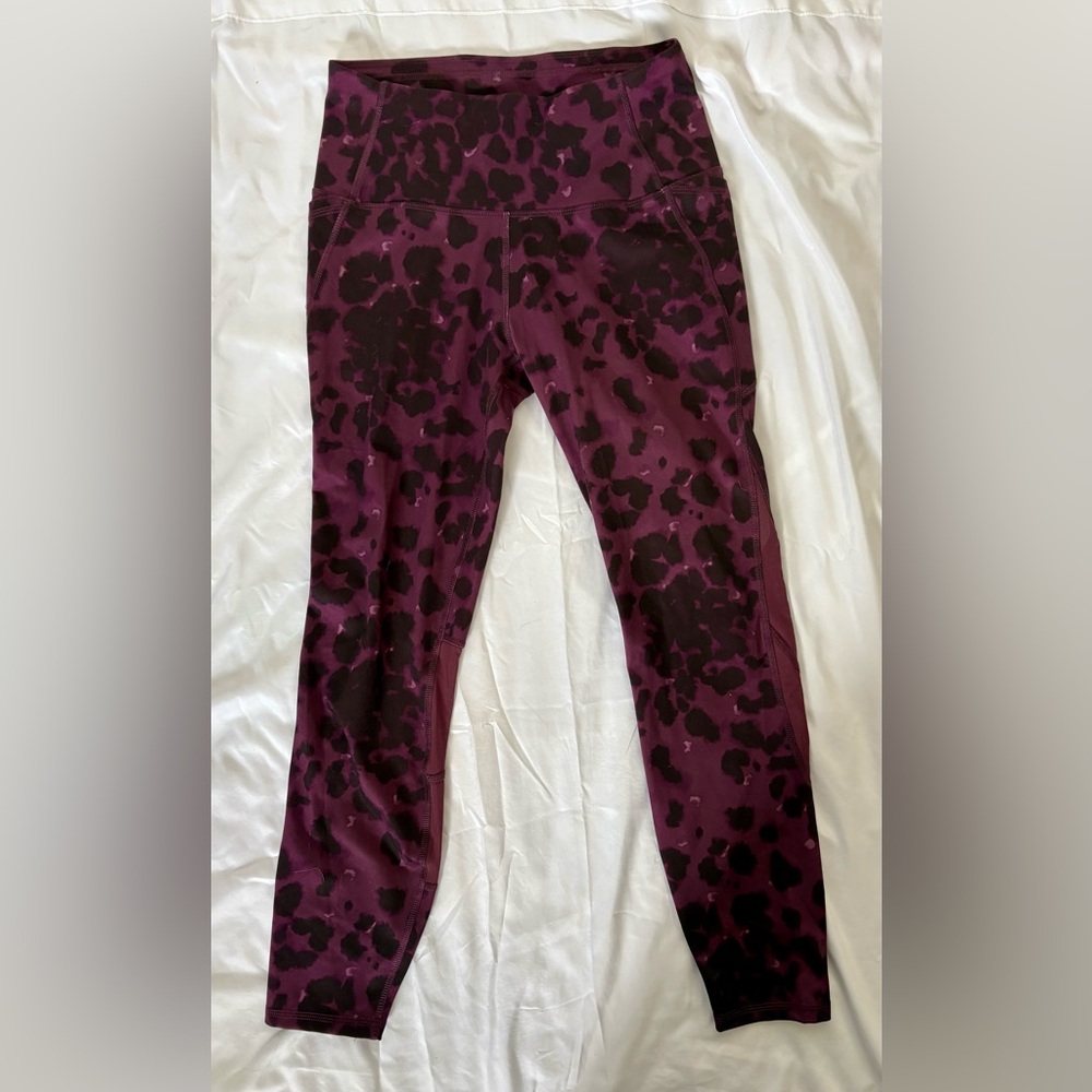 All in Motion Kids Dark Purple Animal Print Leggings